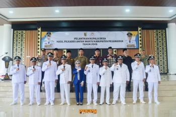 Bupati Nanda Indira Lantik Sembilan Kepala Desa Terpilih Hasil Pilkades Antar Waktu 